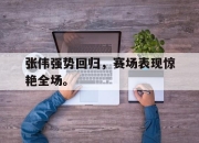 金年会-张伟强势回归，赛场表现惊艳全场。